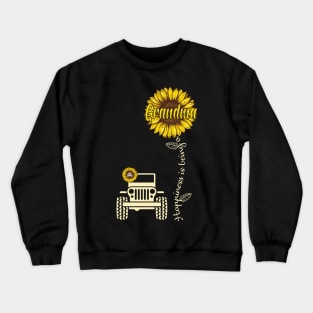 Jeep Sunflower Jeep Grandma Happiness is being a Grandma Jeep Women Crewneck Sweatshirt